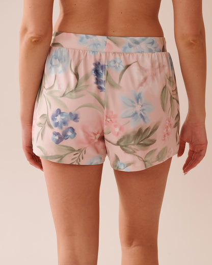 La Vie en Rose_Watercolour Flower Print Super Soft Pajama Shorts_40200731_P60362_02