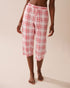 La Vie en Rose_Parfait Pink Plaid_Pink Plaid Super Soft Pajama Capris_40200740_P60388_01