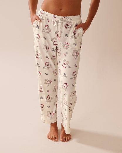 La Vie en Rose_Snow White Cowbear_Cowboy Teddy Bear Print Super Soft Pajama Pants_40200747_P10513_03