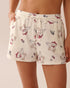 La Vie en Rose_Snow White Cowbear_Cowboy Teddy Bear Print Super Soft Pajama Shorts_40200748_P10513_01