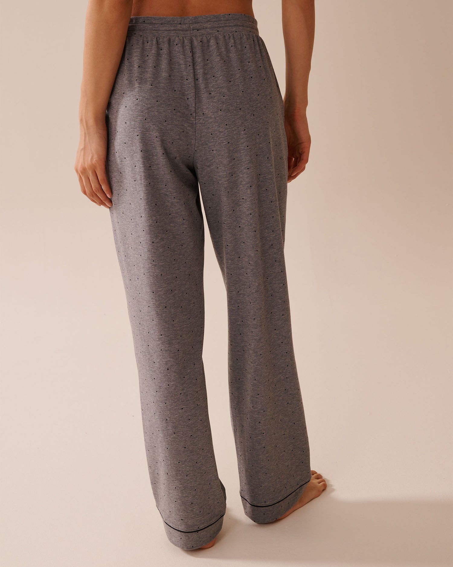 La Vie en Rose_Comfy Charcoal Grey Mix Dot_Cotton Pajama Pants_40200751_P00432_02