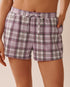 La Vie en Rose_Grapeade Plaid_Purple Plaid Cotton Pajama Shorts_40200752_P50093_01