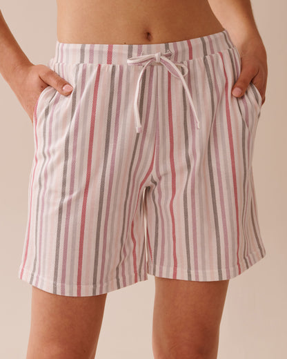 La Vie en Rose_Snow White Multistripe_Multistripe Print Cotton Pyjama Bermudas_40200753_P10517_01