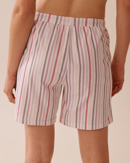 La Vie en Rose_Snow White Multistripe_Multistripe Print Cotton Pyjama Bermudas_40200753_P10517_02
