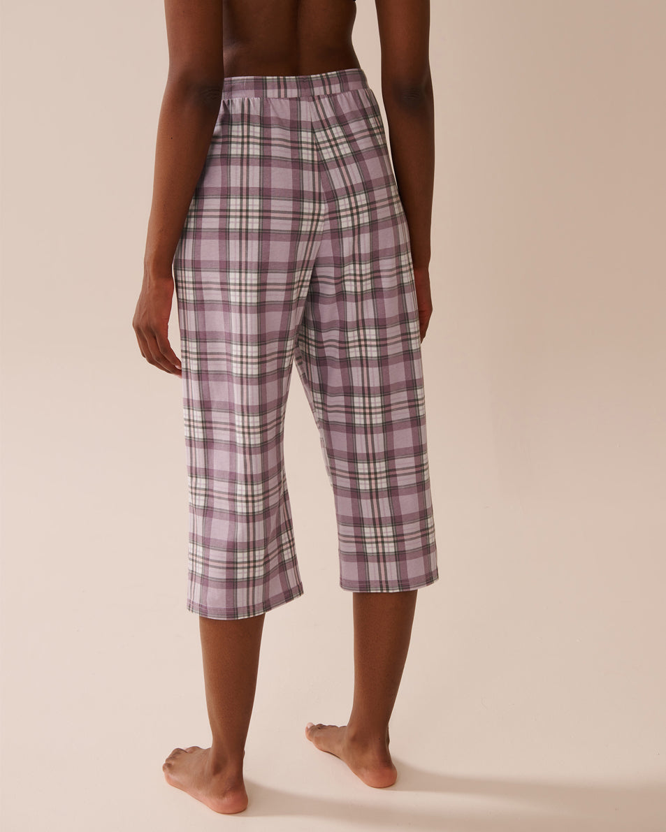 La Vie en Rose_Grapeade Plaid_Purple Plaid Cotton Pajama Capris_40200754_P50093_02