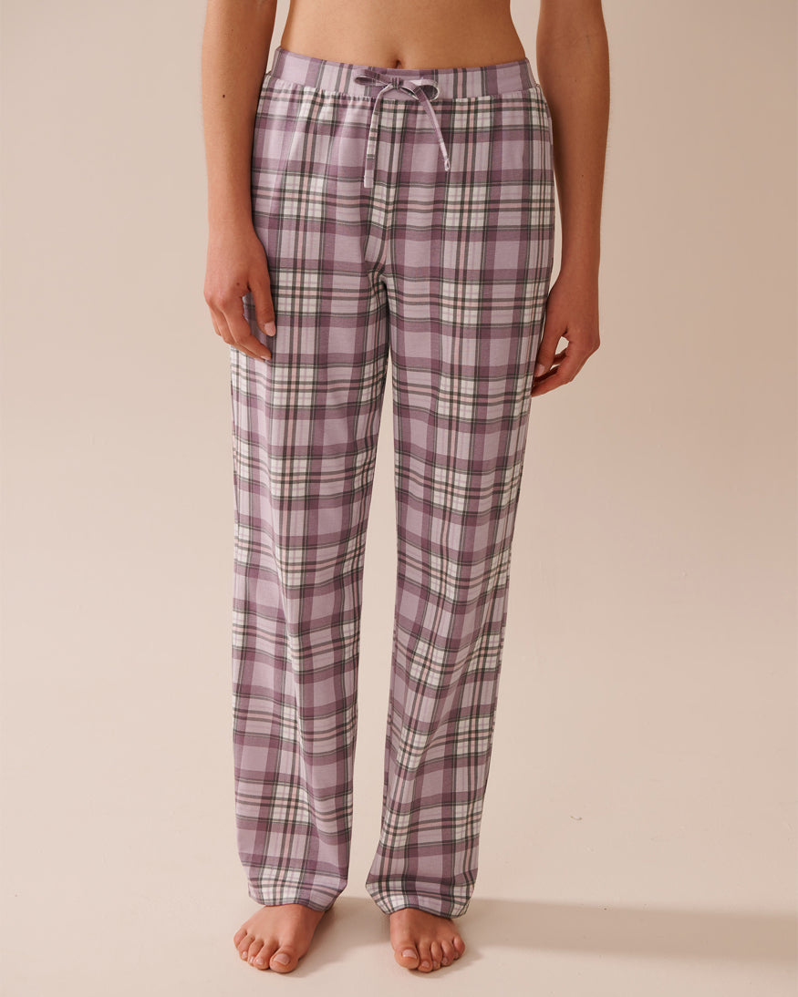 La Vie en Rose_Grapeade Plaid_Purple Plaid Cotton Pyjama Pants_40200756_P50093_01
