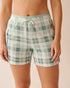 La Vie en Rose_Gray Mist Plaid_Coffee-Themed Stripe Cargo Pajama Shorts_40200759_P40481_01