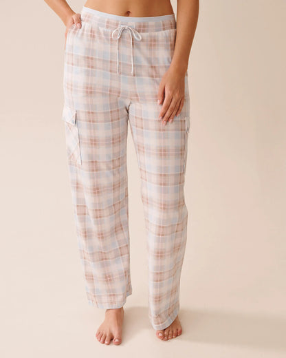 La Vie en Rose_Baby Blue Plaid_Baby Blue Plaid Cargo Pajama Pants_40200761_P40484_01