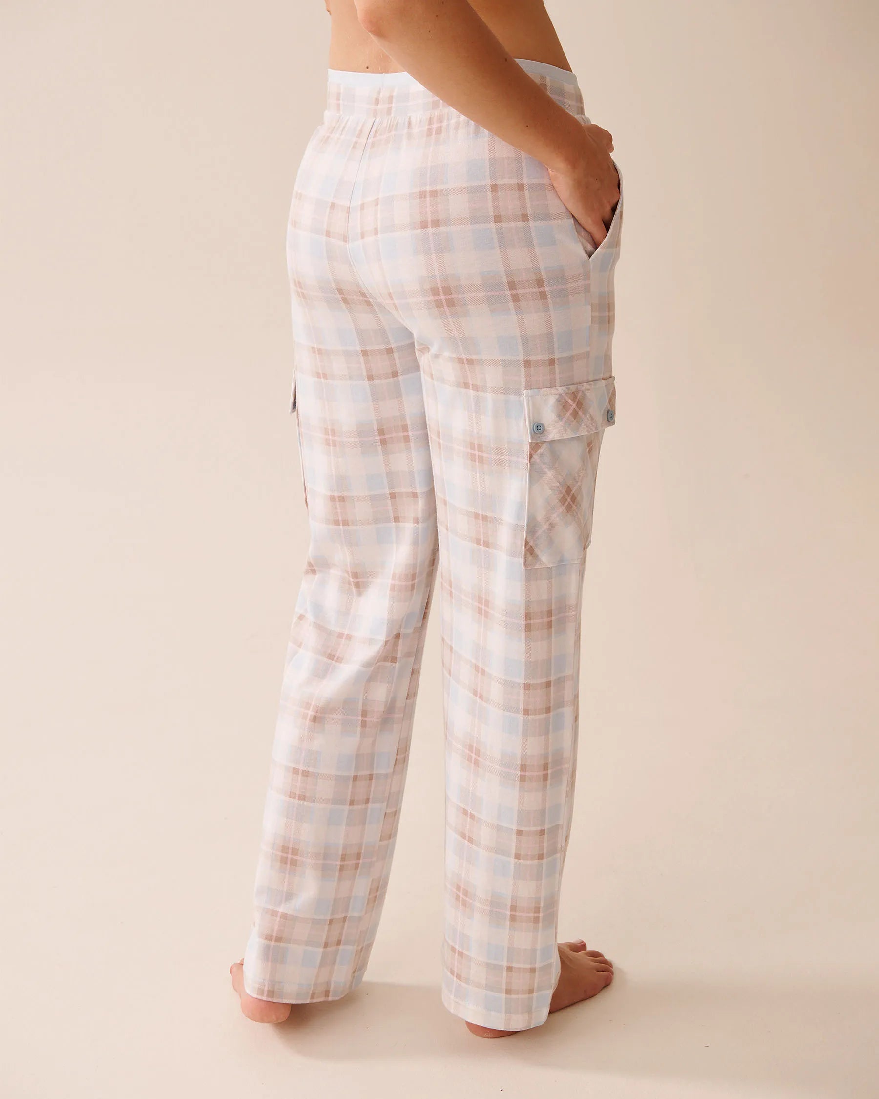 La Vie en Rose_Baby Blue Plaid_Baby Blue Plaid Cargo Pajama Pants_40200761_P40484_02
