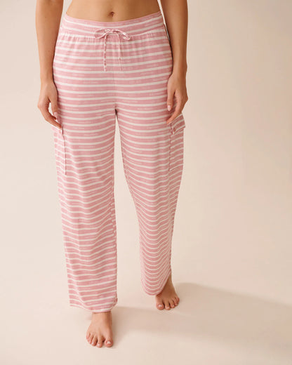 La Vie en Rose_Zephyr Coffee Stripe_Coffee-Themed Stripe Cargo Pajama Pants_40200761_P60401_01