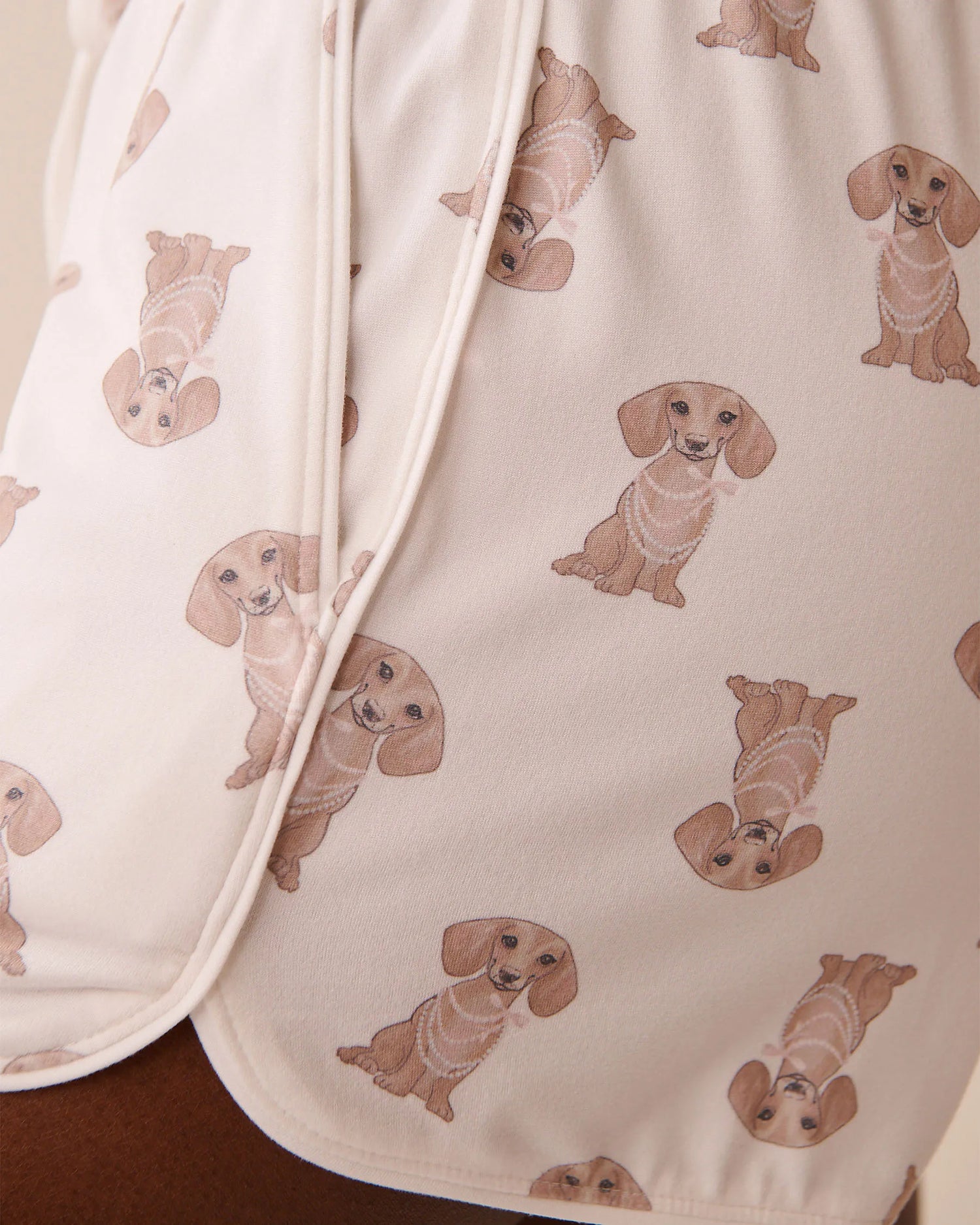 La Vie en Rose_Snow White Dachshund_Dachshund Print Super Soft Pajama Shorts_40200762_P10524_02