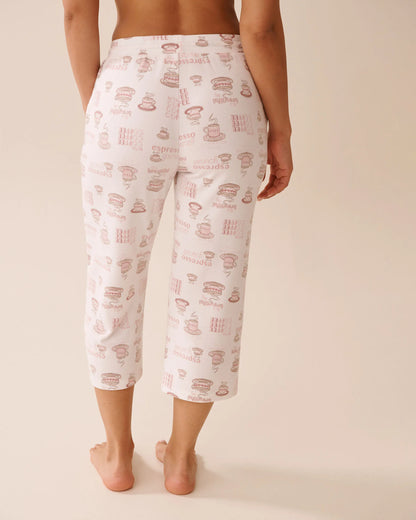 La Vie en Rose_Snow White Espresso_Espresso Print Recycled Fibers Pajama Capris_40200764_P10525_02