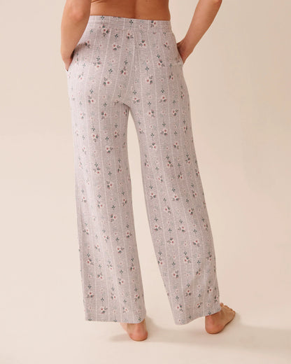 La Vie en Rose_Comfy Grey Mix Floral_Floral Print Recycled Fibers Pajama Pants_40200765_P00451_02
