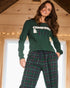 La Vie en Rose_Botanical Green Dot Plaid_Comfort & Joy Plaid Flannel Pants_40200777_P30134_01