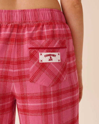 La Vie en Rose_Carmine Blue Dot Plaid_Comfort &amp; Joy Plaid Flannel Pants_40200777_P60432_03