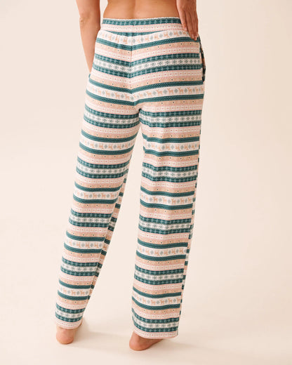 La Vie en Rose_Botanical Garden Deer Stripe_Deer Print Recycled Fibers Pajama Pants_40200784_P30133_02