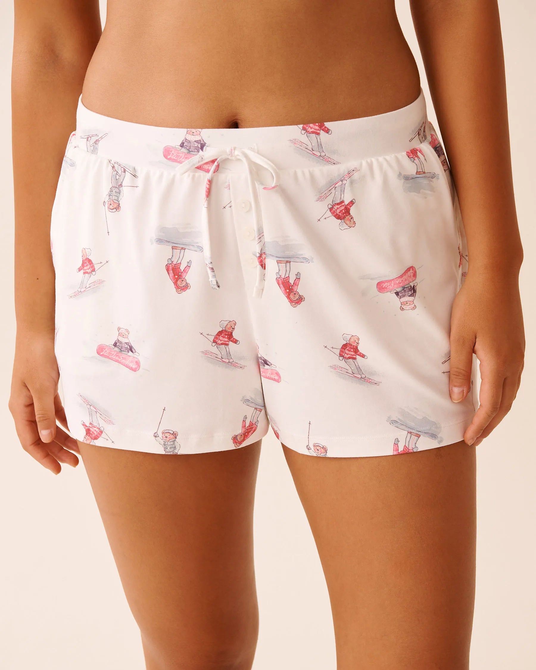 La Vie en Rose_Snow White Ski_Apr�s-Ski Print Super Soft Pajama Shorts_40200798_P10550_01
