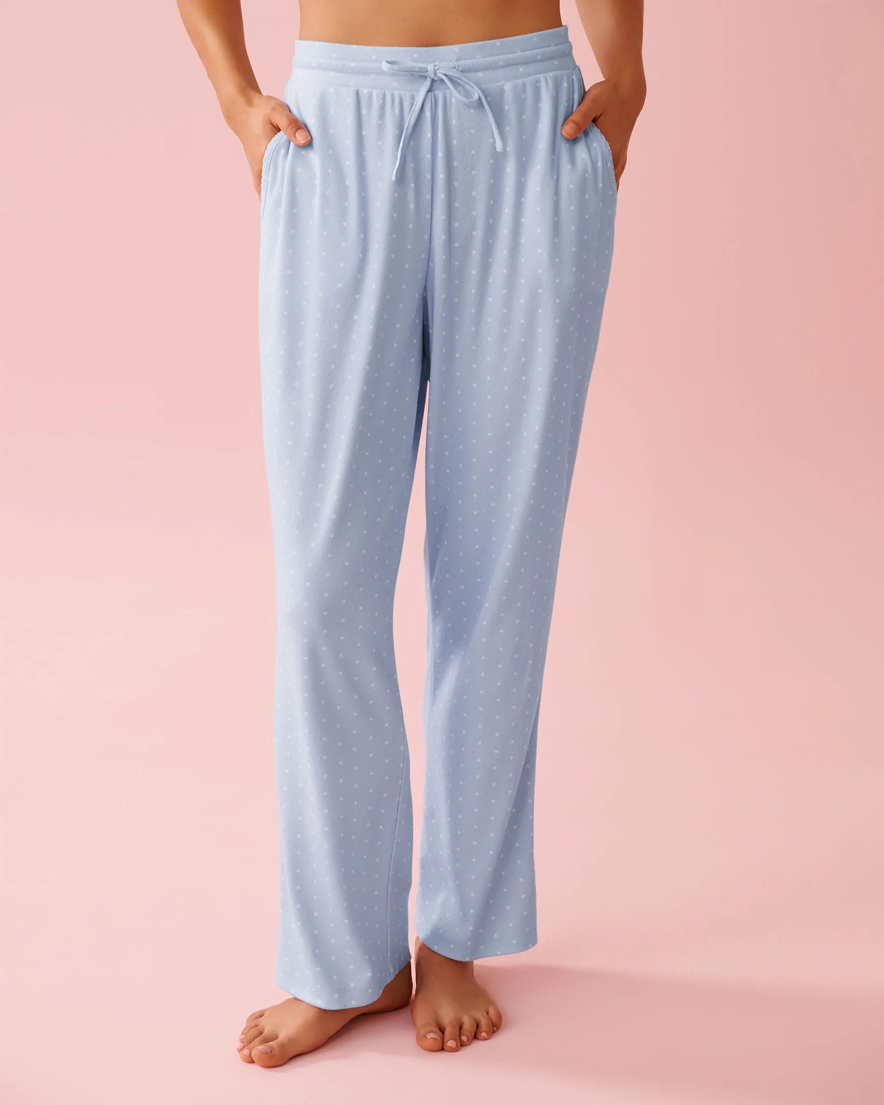 La Vie en Rose_Windsurfer Mini Hearts_Heart Print Pointelle Pajama Pants_40200805_P40533_01