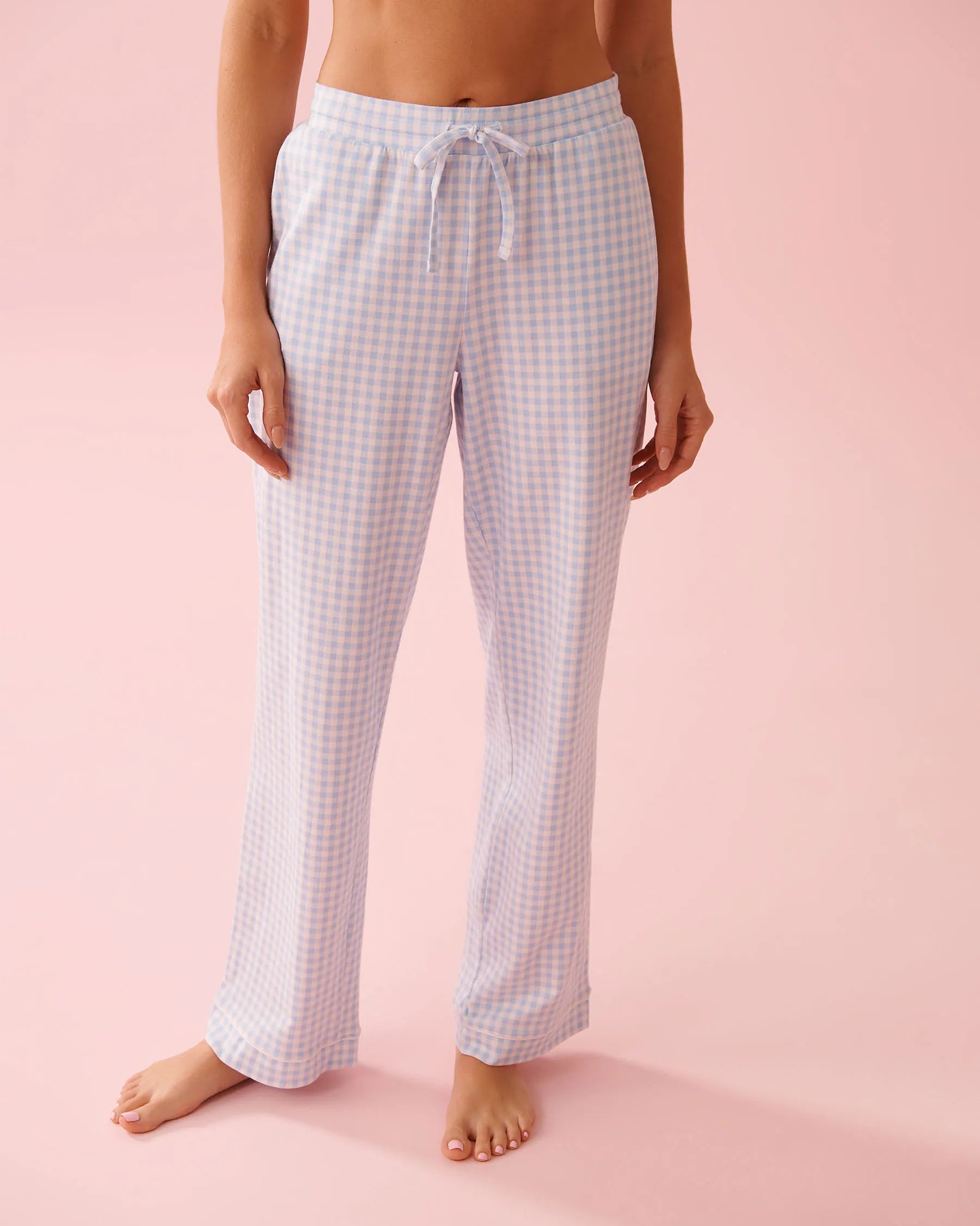 La Vie en Rose Windsurfer Gingham Women Cotton Pajama Pants SKU: 40200807_P40535 Image 03