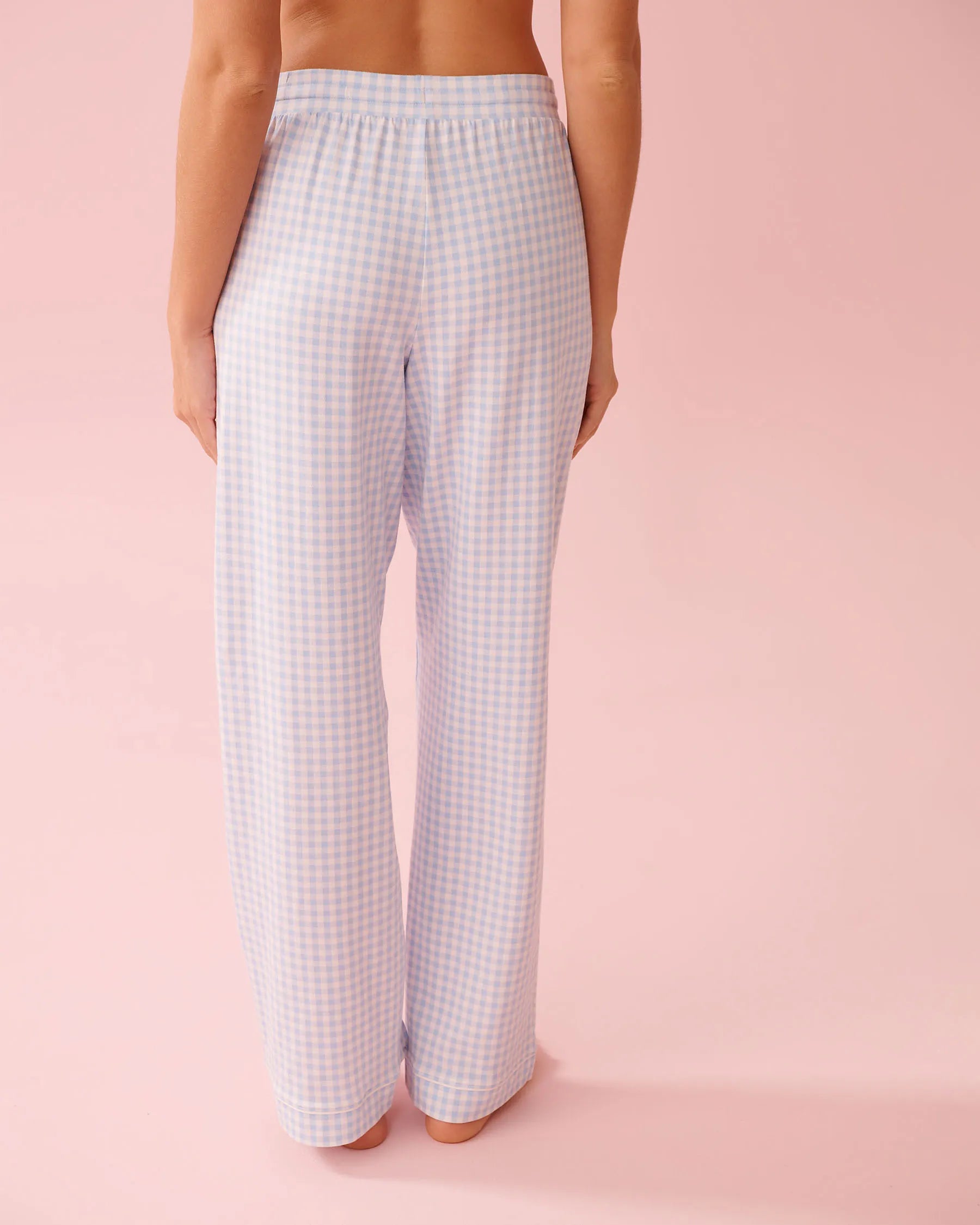 La Vie en Rose Windsurfer Gingham Women Cotton Pajama Pants SKU: 40200807_P40535 Image 04