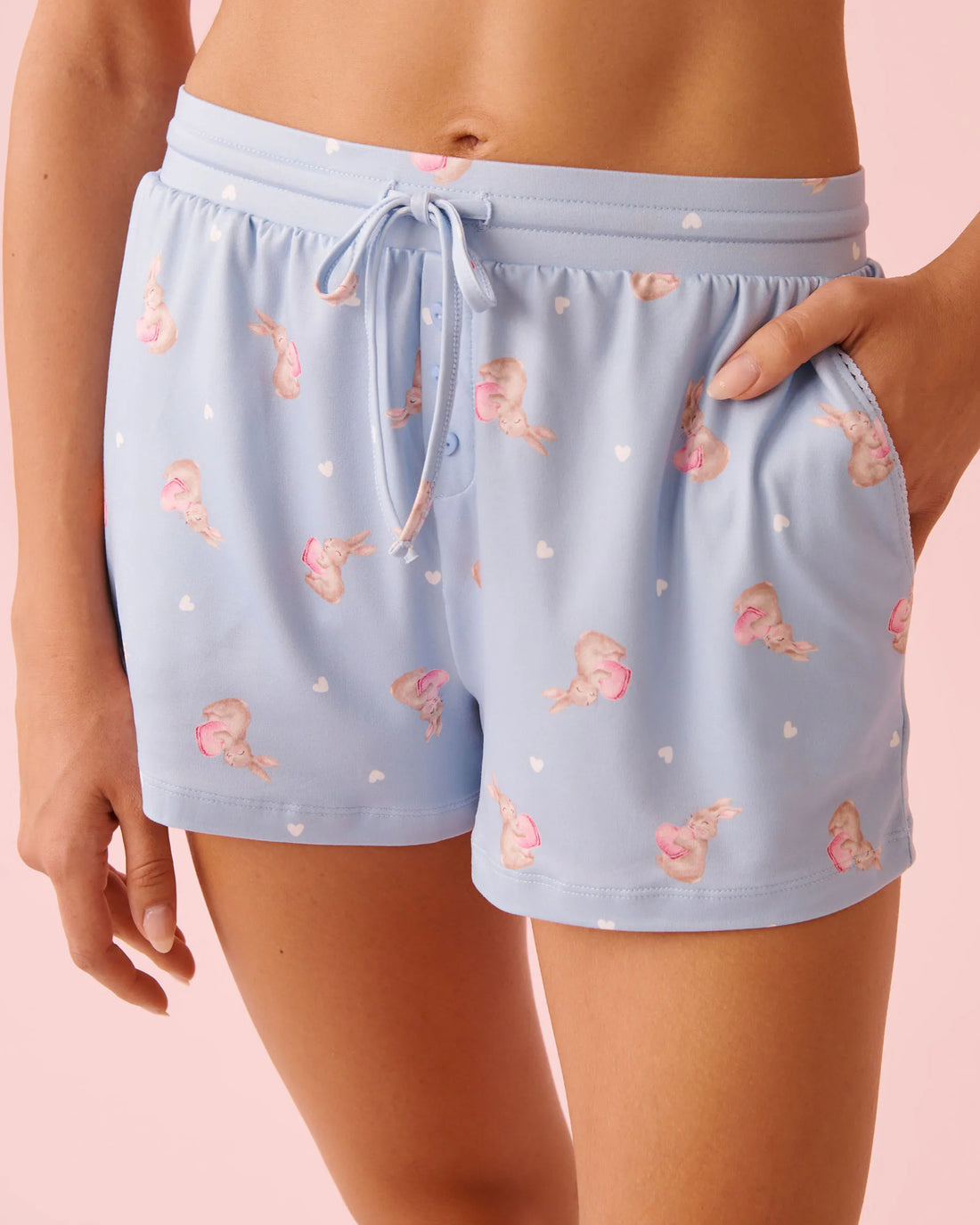 La Vie en Rose Windsurfer Rabbit Women Bunny Print Super Soft Pajama Shorts SKU: 40200808_P40532 Image 01