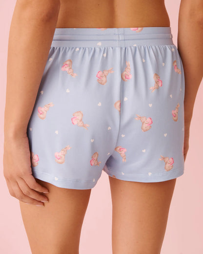 La Vie en Rose Windsurfer Rabbit Women Bunny Print Super Soft Pajama Shorts SKU: 40200808_P40532 Image 02
