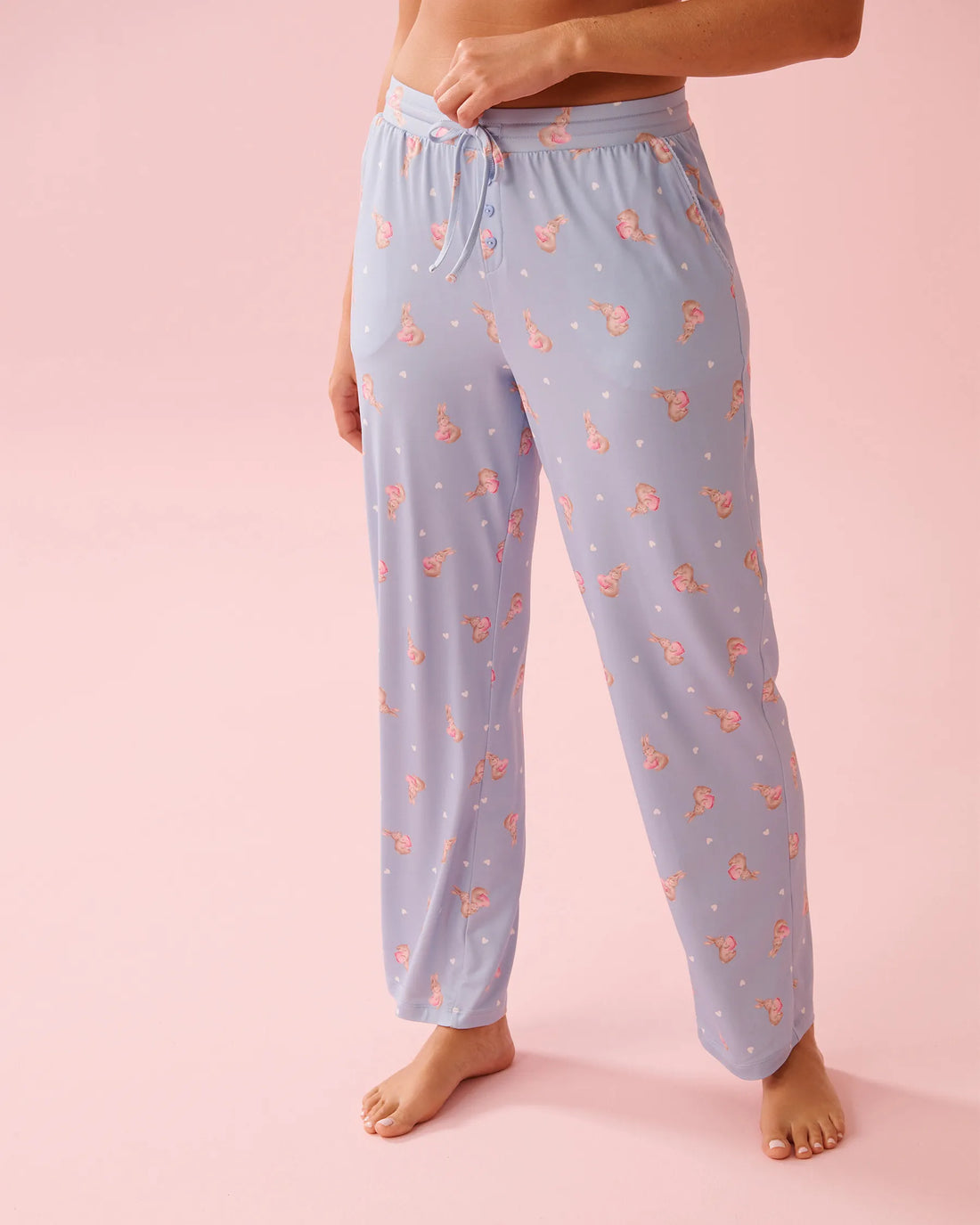 La Vie en Rose Windsurfer Rabbit Women Bunny Print Super Soft Pajama Pants SKU: 40200809_P40532 Image 02