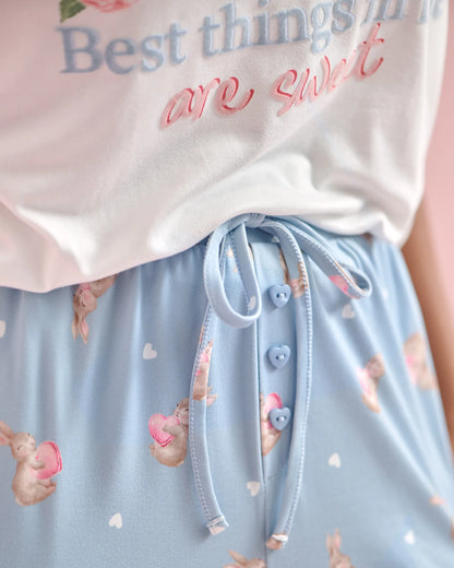 La Vie en Rose Windsurfer Rabbit Women Bunny Print Super Soft Pajama Pants SKU: 40200809_P40532 Image 04