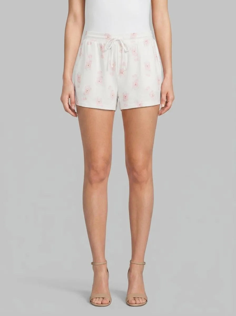 La Vie en Rose_Snow White Pink Teddy_Spa Time Teddy Print Super Soft Pajama Shorts_40200811_P10573_00
