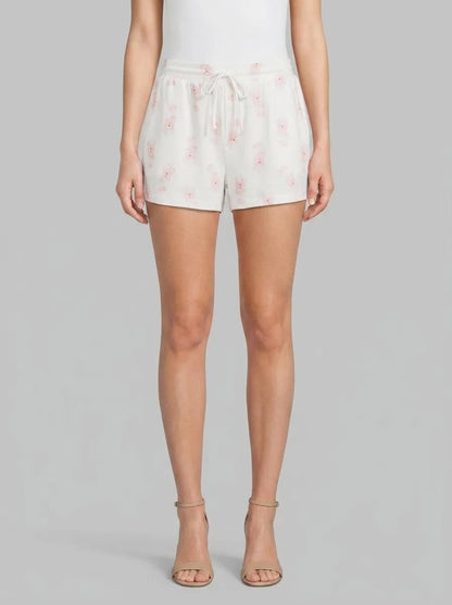 La Vie en Rose_Snow White Pink Teddy_Spa Time Teddy Print Super Soft Pajama Shorts_40200811_P10573_00