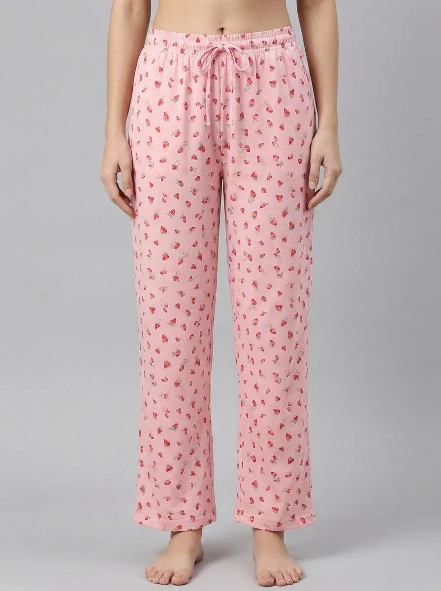 La Vie en Rose_Pink_Spa Time Teddy Print Super Soft Pajama Pants_40200812_P60440_00
