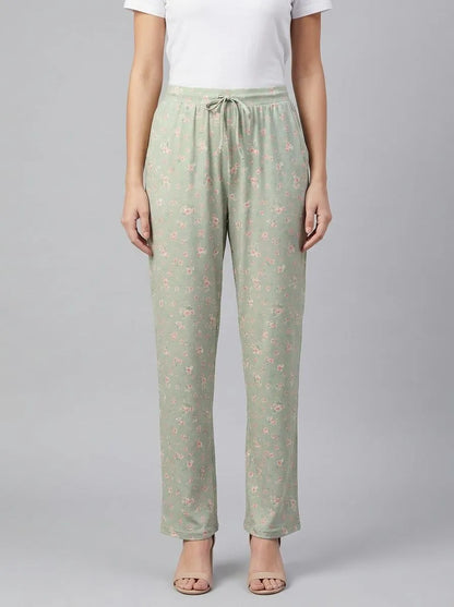 La Vie en Rose Mineral Gray Floral Women Cherry Blossom Print Super Soft Pajama Pants SKU: 40200815_P30142 Image 00