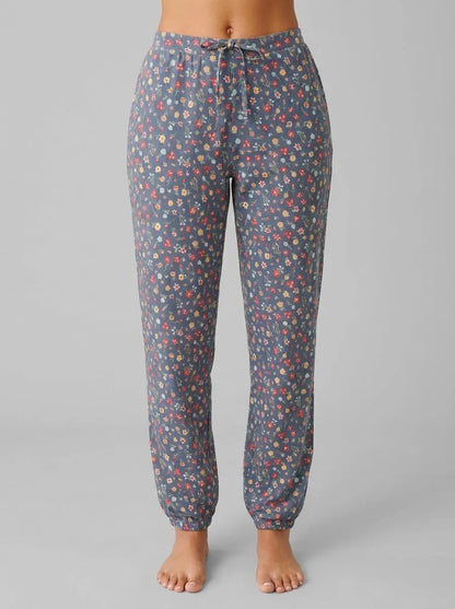 La Vie en Rose China Blue Floral Women Floral Print Cotton Jogger Pajama Pants SKU: 40200816_P40537 Image 00