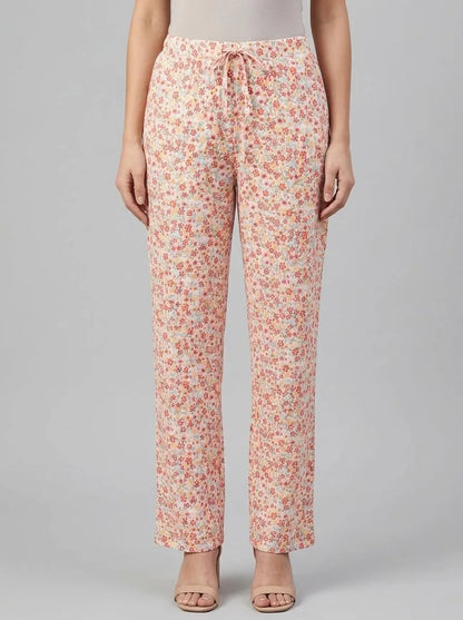 La Vie en Rose Snow White Multi Floral Women Floral Print Cotton Pajama Pants SKU: 40200817_P10579 Image 00