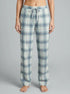 La Vie en Rose Snow White Aquifer Plaid Women Blue Plaid Cotton Pajama Pants SKU: 40200817_P10580 Image 00