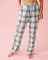 La Vie en Rose Snow White Aquifer Plaid Women Blue Plaid Cotton Pajama Pants SKU: 40200817_P10580 Image 01