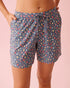 La Vie en Rose China Blue Floral Women Floral Print Cotton Bermuda Shorts SKU: 40200819_P40537 Image 01