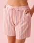 La Vie en Rose Crystal Rose Multi Stripe Women Pink Stripe Cotton Bermuda Shorts SKU: 40200819_P60456 Image 01