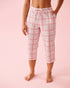 La Vie en Rose Crystal Rose Plaid Women Pink Plaid Cotton Capris SKU: 40200821_P60455 Image 01