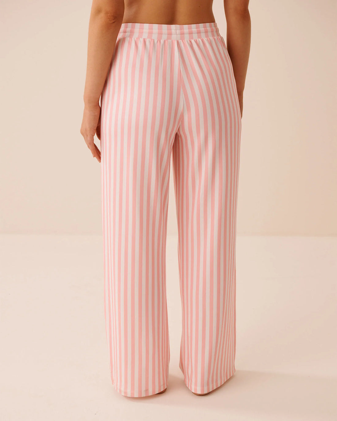 La Vie en Rose Pink Icing Placement Women Floral Stripe Print Super Soft Pajama Pants SKU: 40200825_P60473 Image 02
