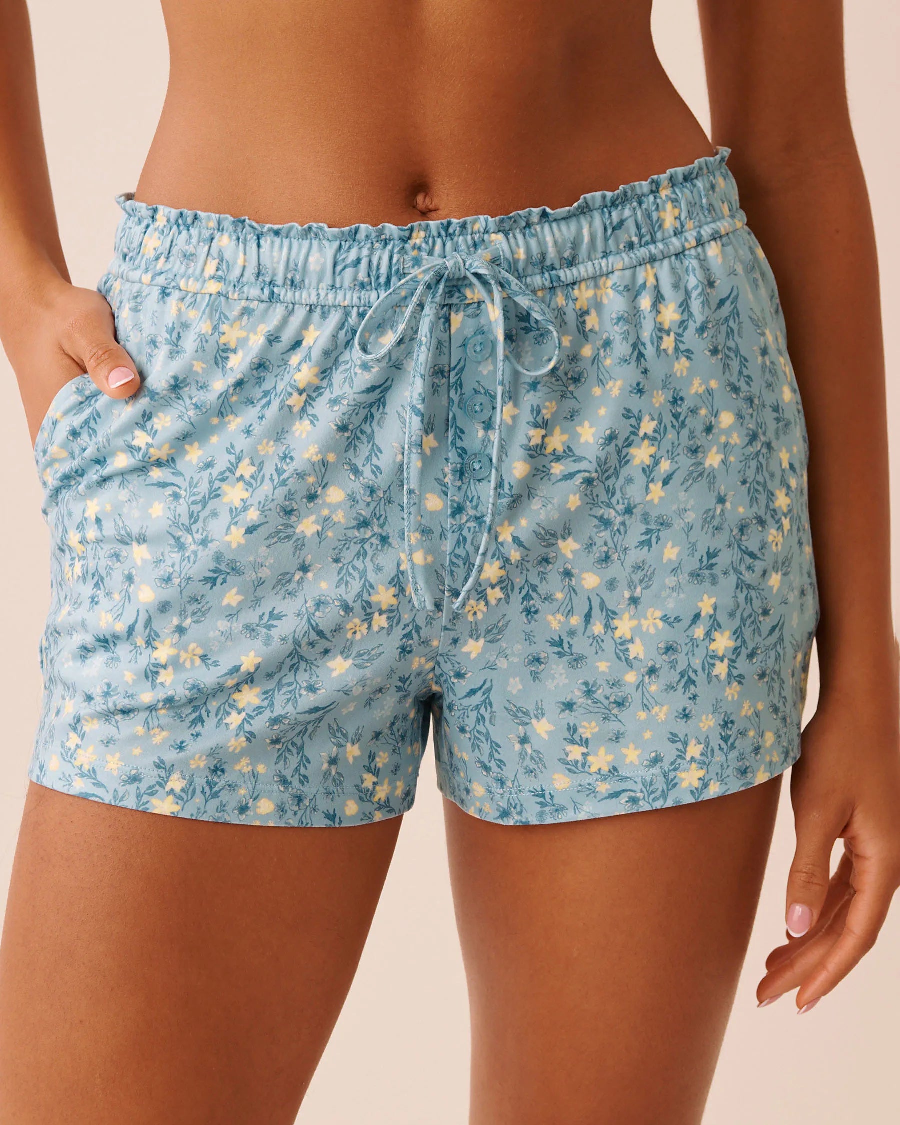 La Vie en Rose Stratosphere Floral Women Ditsy Floral Print Super Soft Pajama Shorts SKU: 40200828_P40555 Image 01
