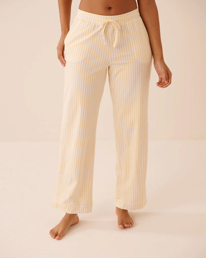 La Vie en Rose Apricot Gelato Stripe Women Essential Breathable Cotton Pajama Pants SKU: 40200831_P70071 Image 02