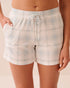 La Vie en Rose Stratosphere Plaid Women Blue Plaid Print Pajama Shorts SKU: 40200833_P40556 Image 01