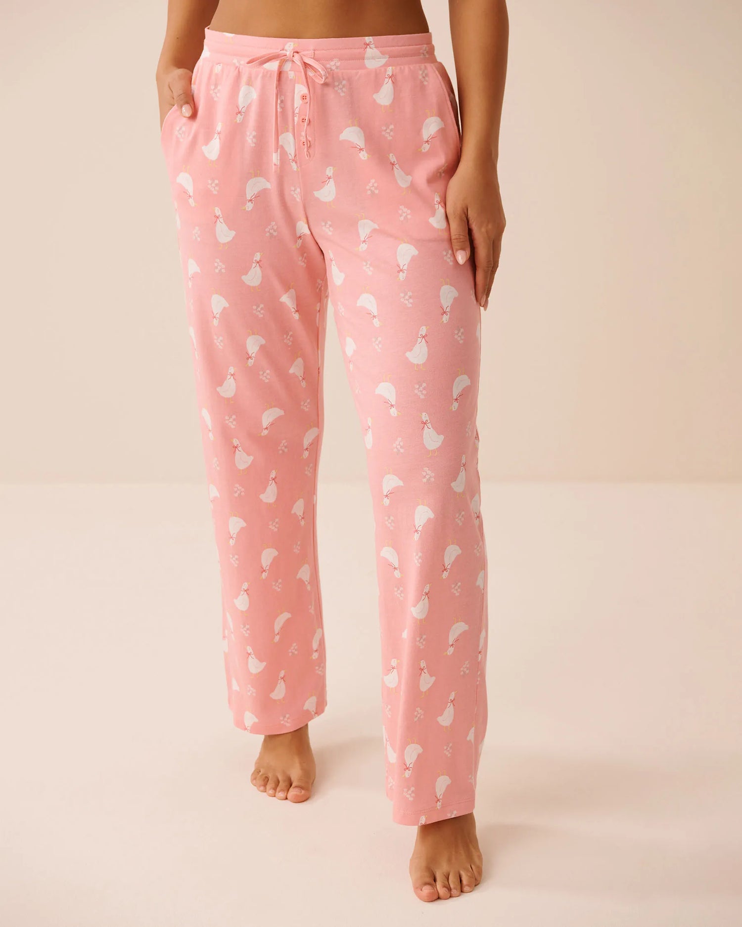La Vie en Rose Pink Icing Goose Women Goose Print Pajama Pants SKU: 40200834_P60470 Image 01