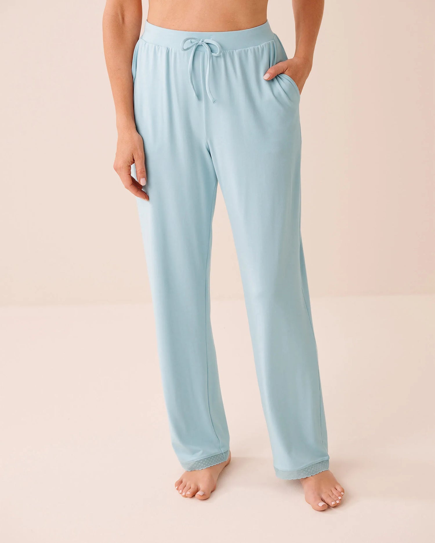 La Vie en Rose Stratosphere Women Super Soft Lace Trim Pajama Pants SKU: 40200836_40274 Image 01