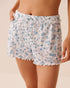 La Vie en Rose Snow White Victorian Women Floral Print Ruffle Hem Pointelle Pajama Shorts SKU: 40200837_P10589 Image 01
