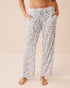 La Vie en Rose Snow White Victorian Women Floral Print Ruffle Hem Pointelle Pajama Pants SKU: 40200838_P10589 Image 01