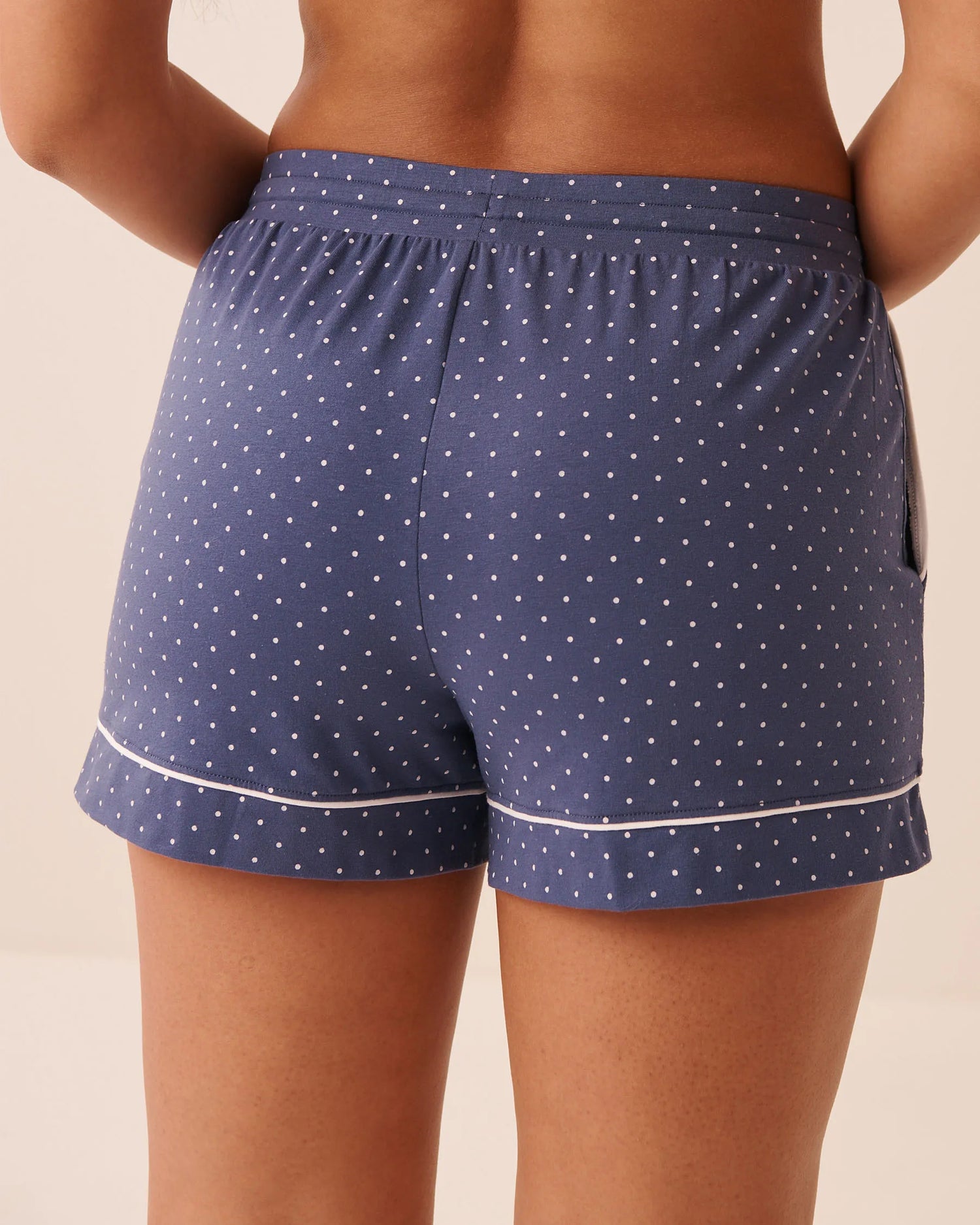 La Vie en Rose Crown Blue Dot Women Cotton Pajama Shorts SKU: 40200839_P40574 Image 02
