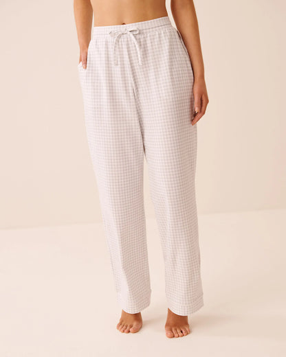La Vie en Rose Quiet Gray Gingham Women Cotton Pajama Pants SKU: 40200840_P00516 Image 01