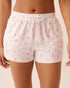 La Vie en Rose Snow White Lobster Women Lobster Floral Print Super Soft Pajama Shorts SKU: 40200841_P10606 Image 01